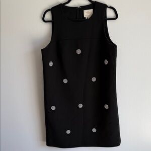 kate spade Black Sleeveless Mini Dress with Crystal Polka Dots